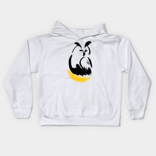 Brush Painted Owl #2 Kids Hoodie